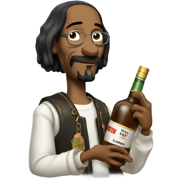 snoop dog holding copious amounts of liquor bottles emoji