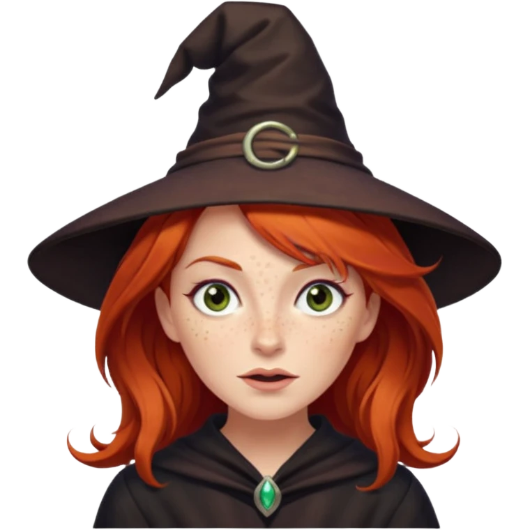 Red haired witch, sassy, rolling eyes upwards emoji