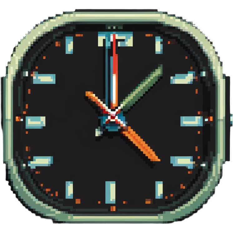 A simple analog clock in retro style emoji