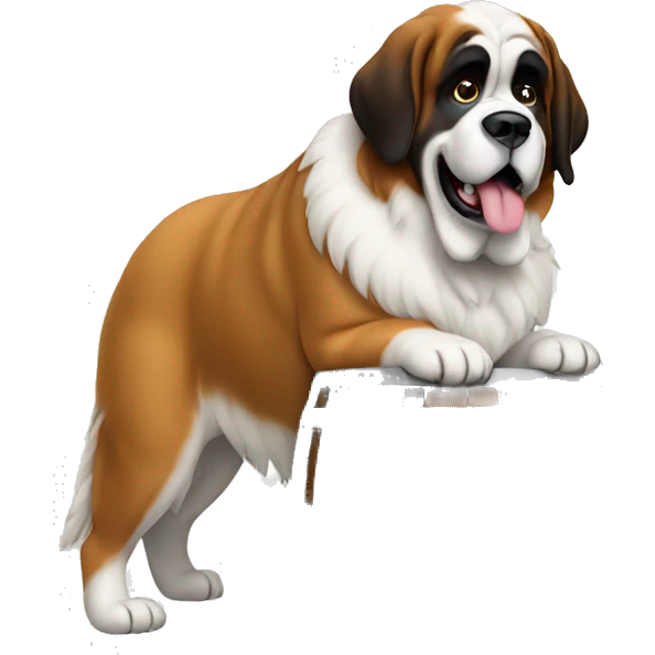 St Bernard with barrel emoji
