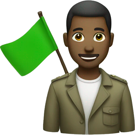 man with aromantic flag emoji