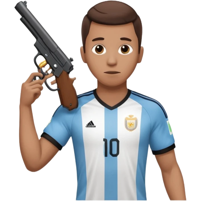 haz un turro con una biszera para atras y con un arma remera argentina pero arma de fuego emoji