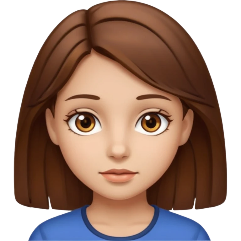 Dievča - hnedé vlasy hnedé oči emoji