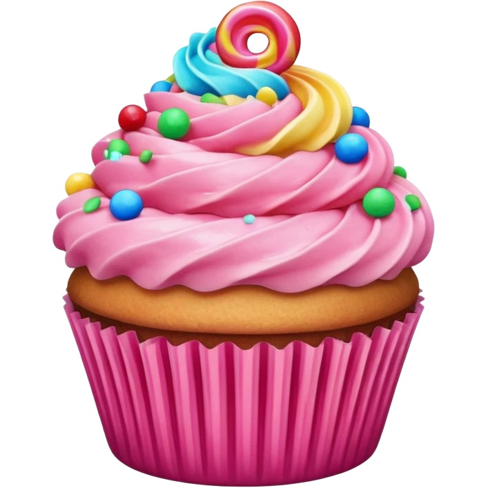 Cupcake with pink icing emoji