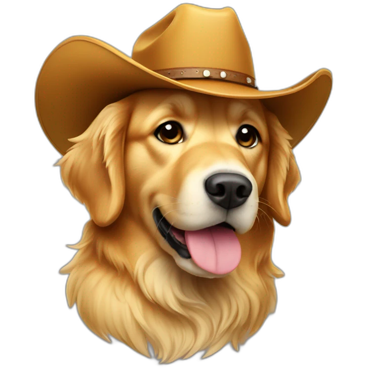 Golden retriever with cowboy’hat emoji