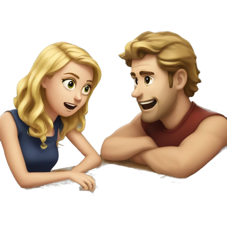 White Girl and white guy playing sea battle board game and the guy is visibly annoyed emoji