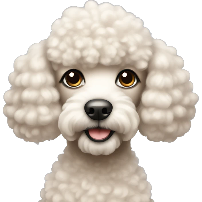 Cute poodle with long eyelashes emoji