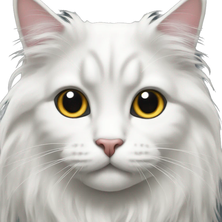 scottish long-haired black and white cat emoji