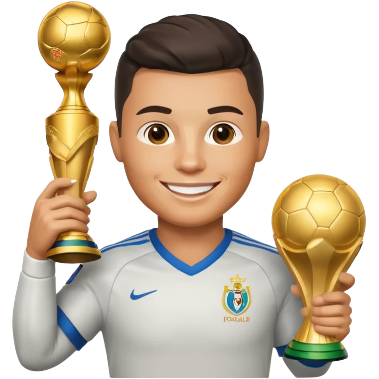 Ronaldo with world cup trophy emoji