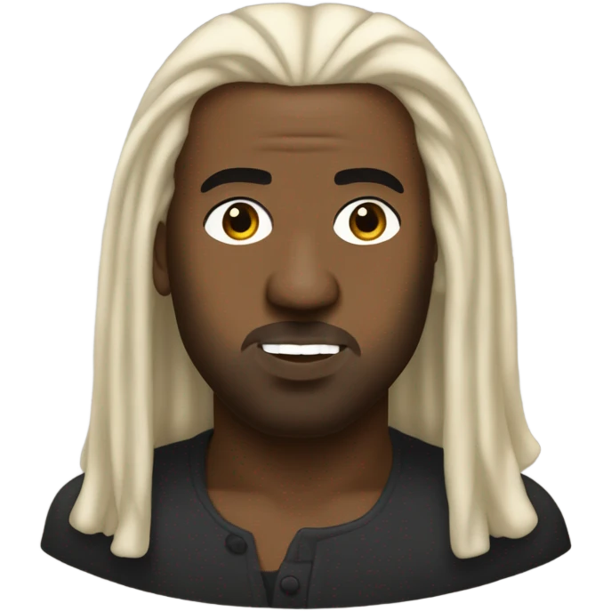 kanye west with long luscious locs like george washington emoji