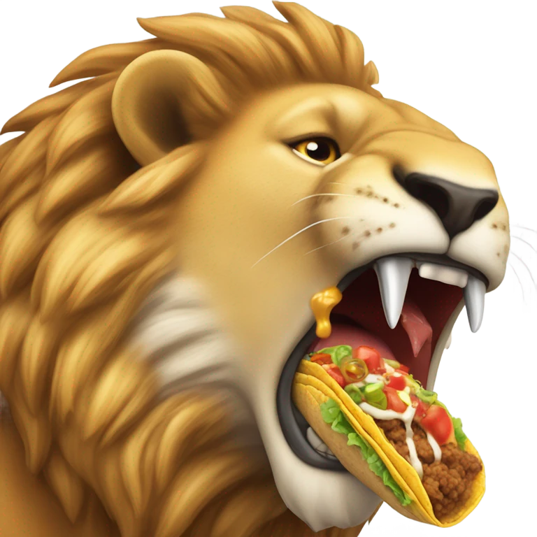 Lion eating tacos emoji