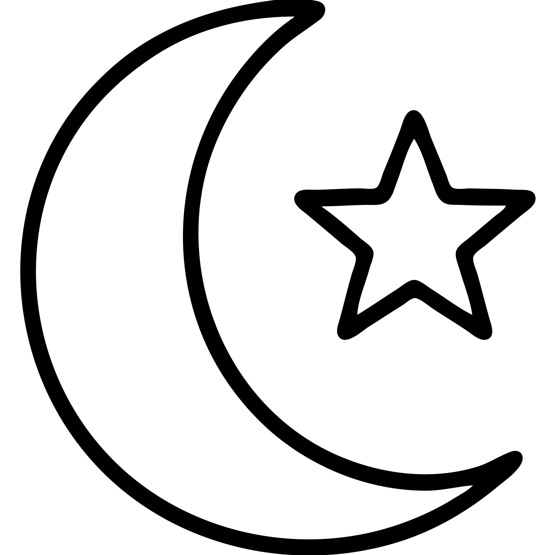 crescent moon with star on a green background, outlined icon style emoji