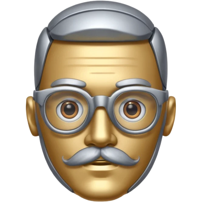 robotic man with glasses mustache  emoji