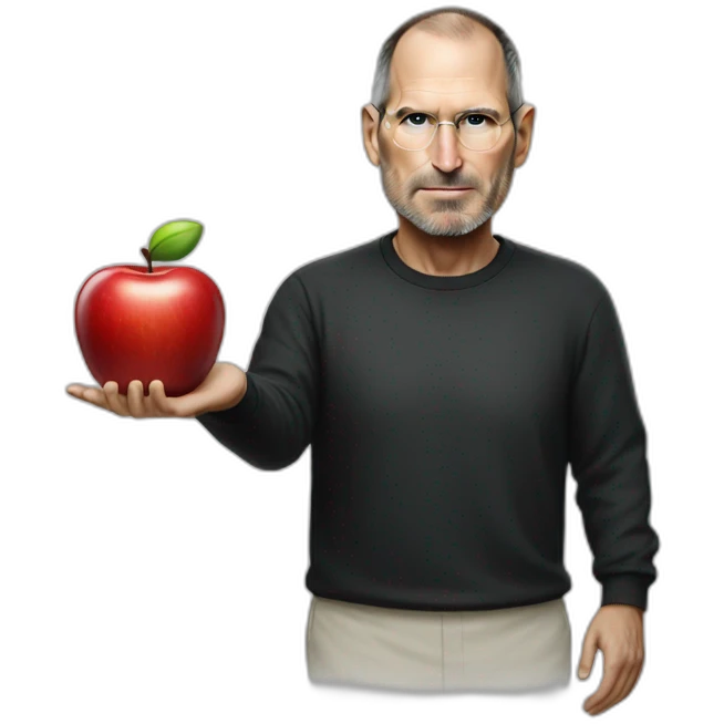 Steve jobs with apple head emoji