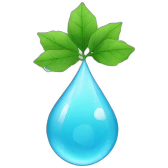 Water drops between two leafs emoji