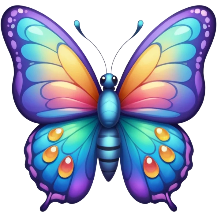 Cute butterfly with crying eyes emoji