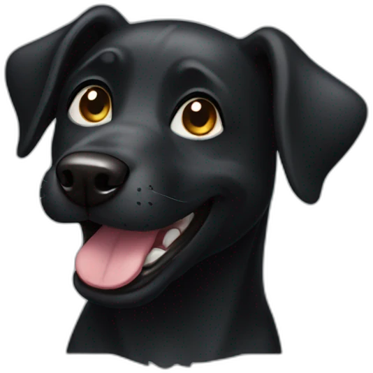 black smiling dog emoji