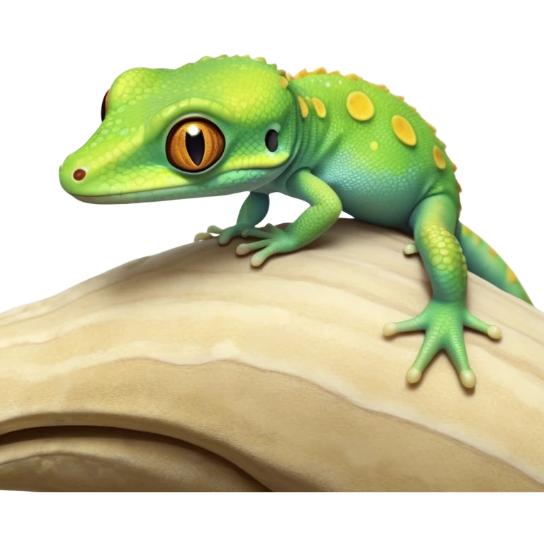 cinematic-cute-realistic gecko-portrait-emoji,-head-tilted-playfully-and-inquisitively,-featuring-a-small,-charming-body-with-smooth,-vividly-patterned-scales,-bright,-sparkling-eyes-and-delicate,-sticky-toe-pads,-simplified-yet-irresistibly-adorable emoji