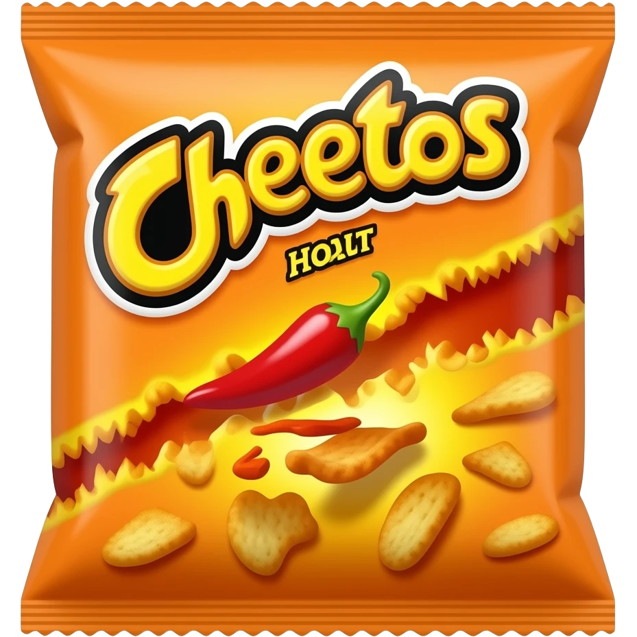 A spicy hot Cheeto chip crisp emoji