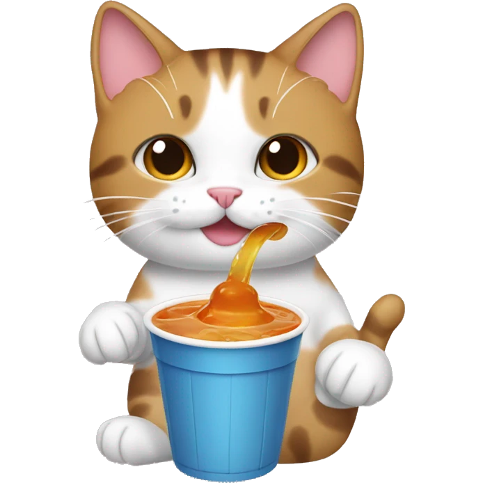 cat drinking boba emoji