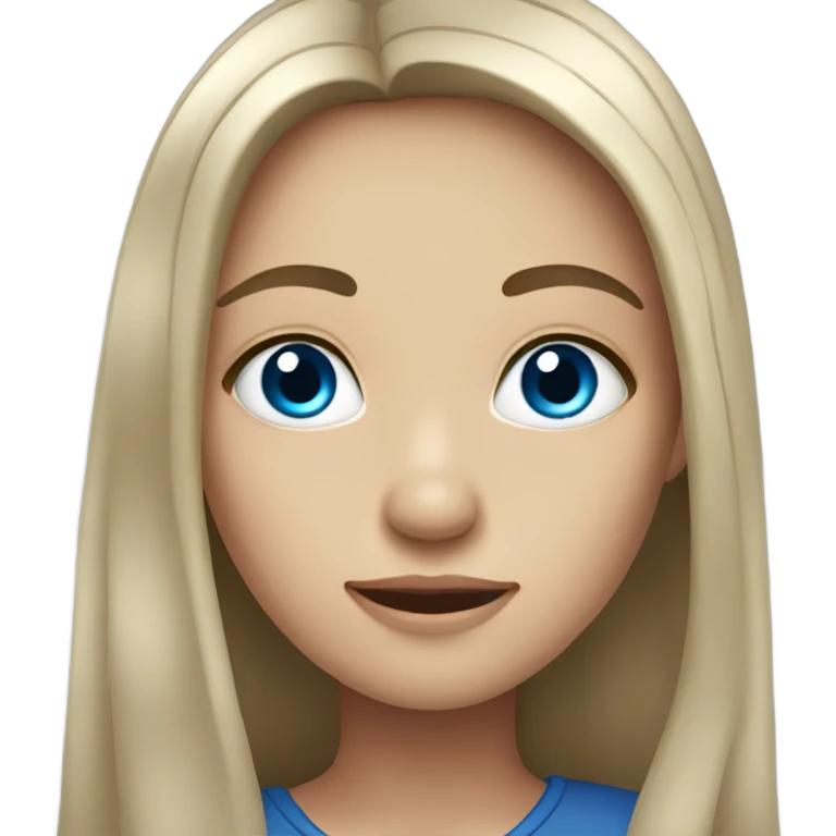 a girl with long dark hair and blue eyes emoji