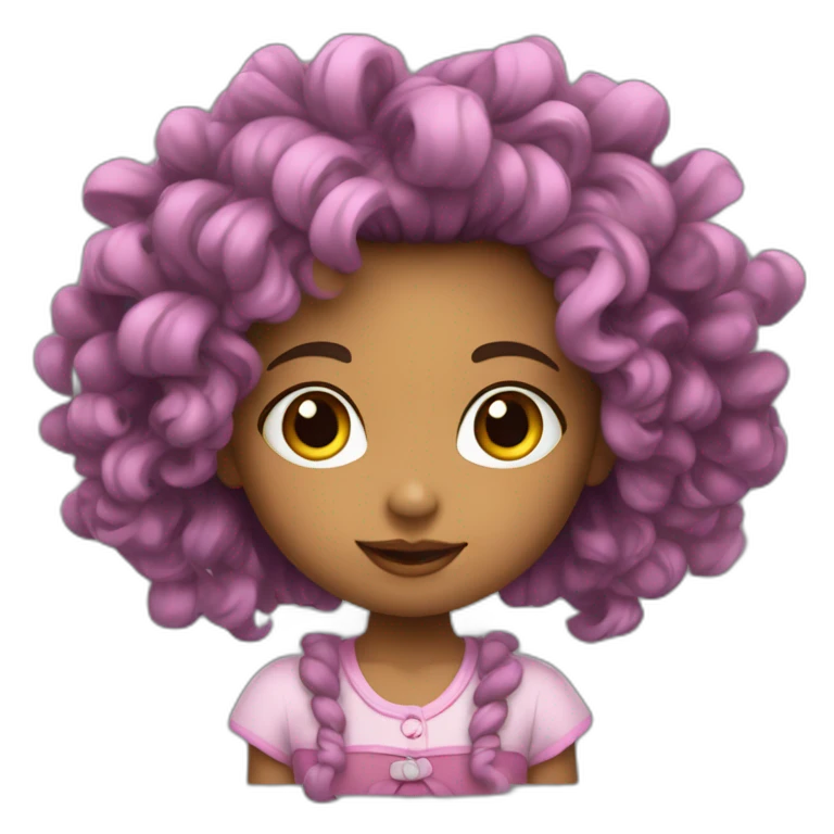 Niña con rizos emoji