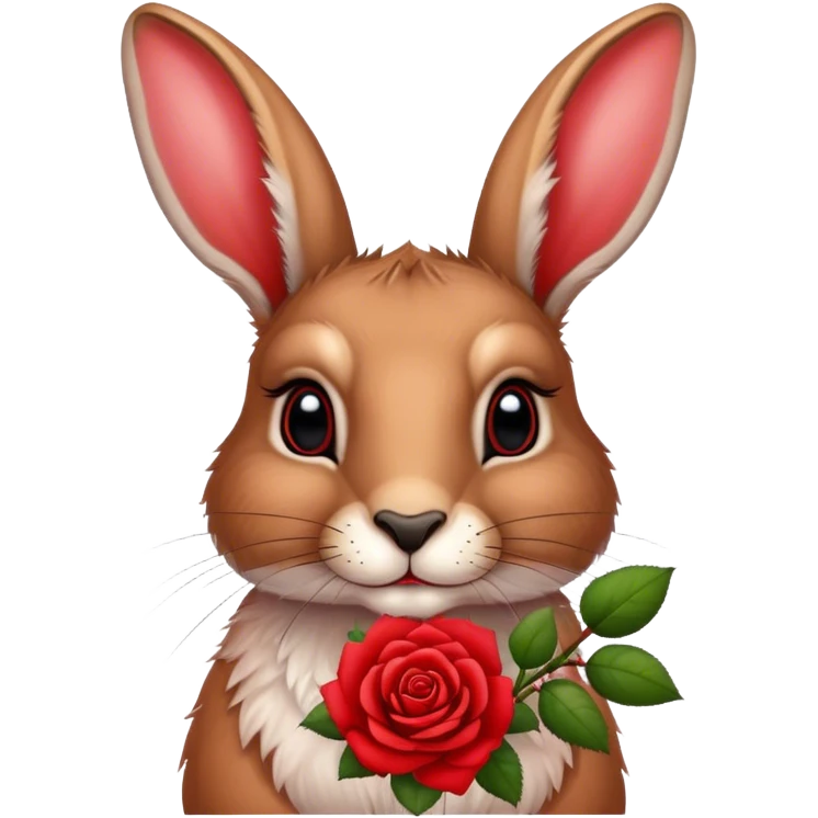 ein Hase mit einer Rose emoji