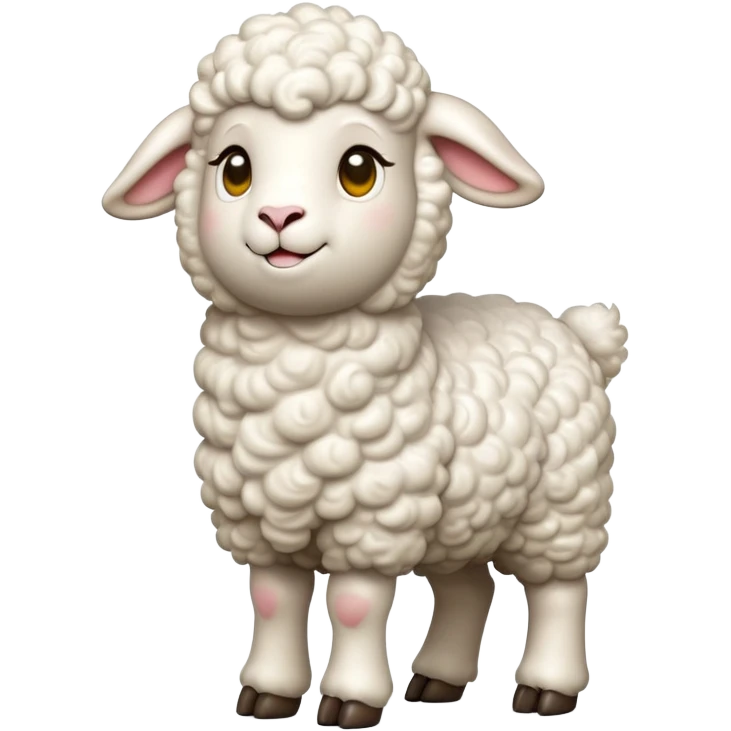 cinematic-[lamb]-realistic-full-body-standing-emoji,-tail-flicking-lazily,-head-tilted-dramatically,-curly-[white]-fur,-simplified-yet-realistic-focused-features,-highly-detailed,-glowing-with-an-almost-sarcastic-glow emoji