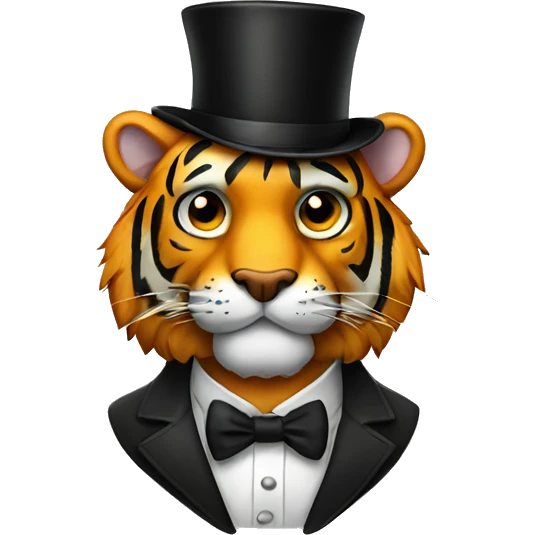 tiger with a tophat emoji