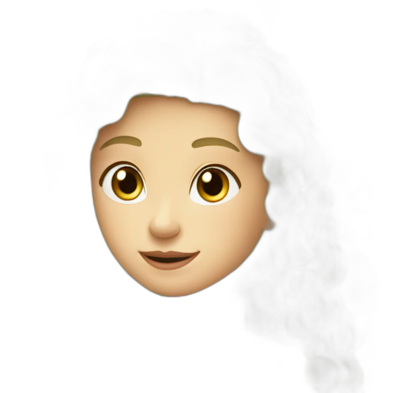 Fille châtain frisée emoji