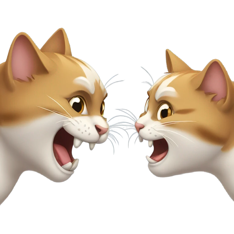 Two cats fighting emoji