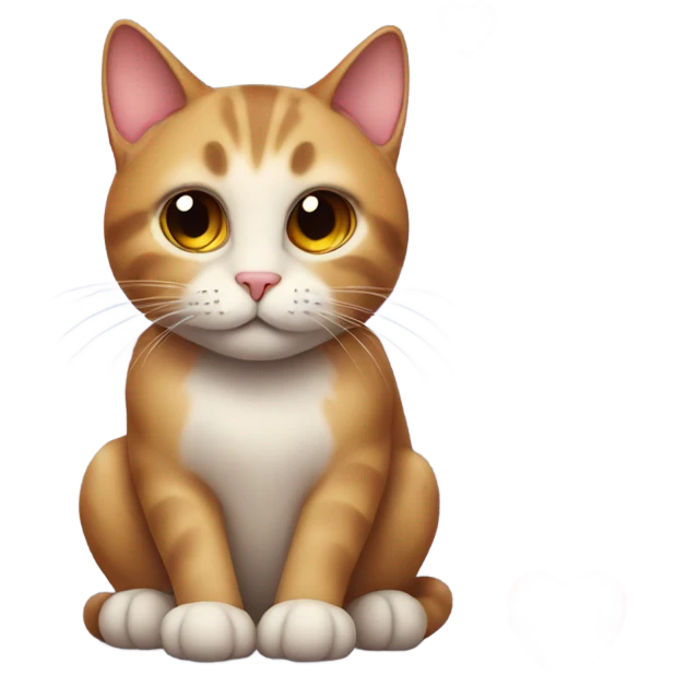Cat sitting on a red heart  emoji