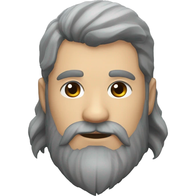 Valheim grey platted beard, receeding hairline emoji