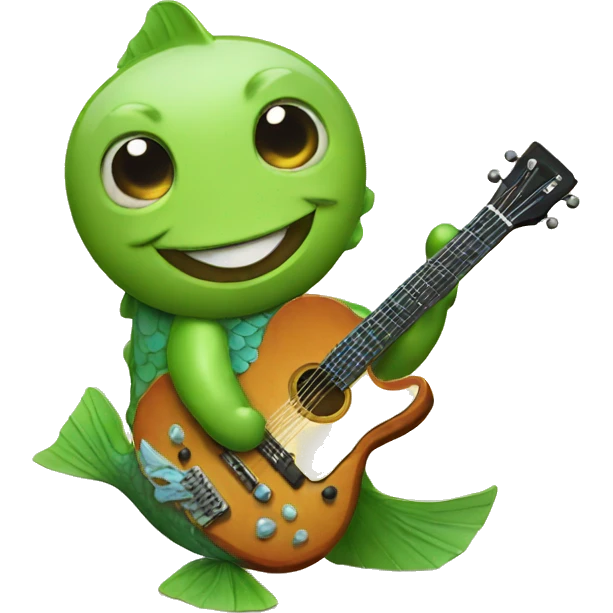 Fish playing guitar emoji