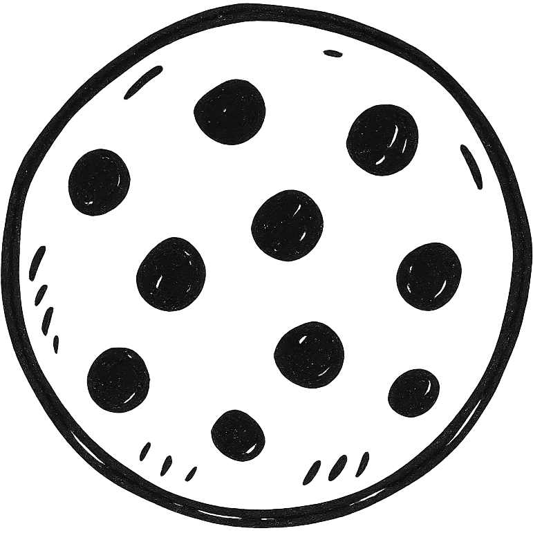 cookie icon, hand drawn style, playful lines emoji
