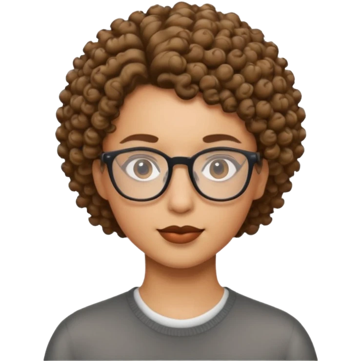 human being short curly hair and glasses  emoji