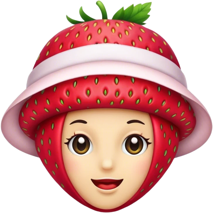 Strawberry hat emoji