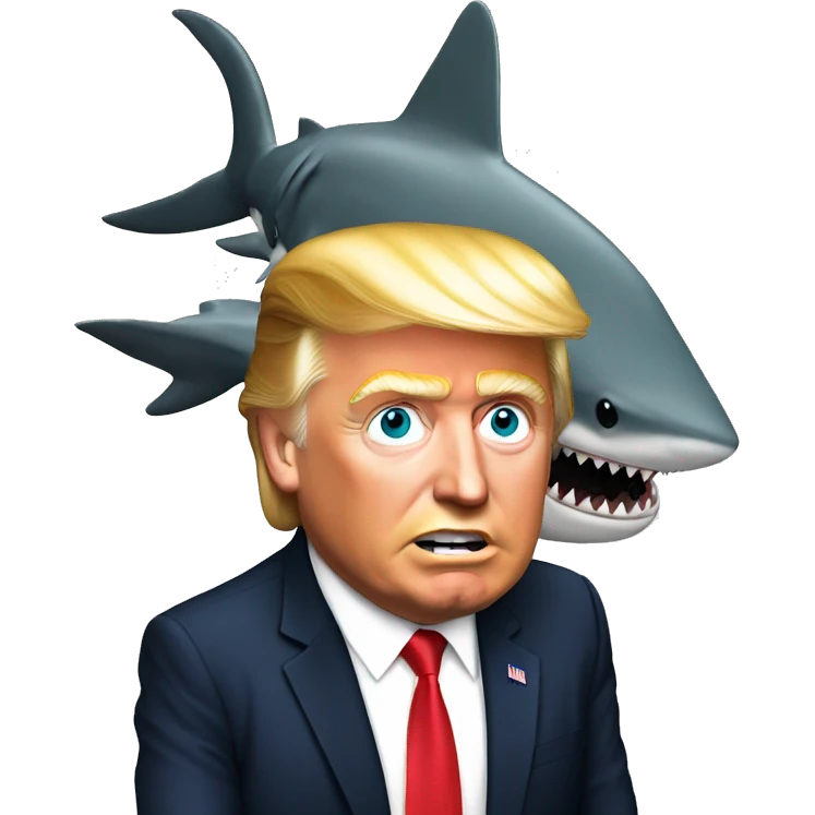 trump with shark emoji
