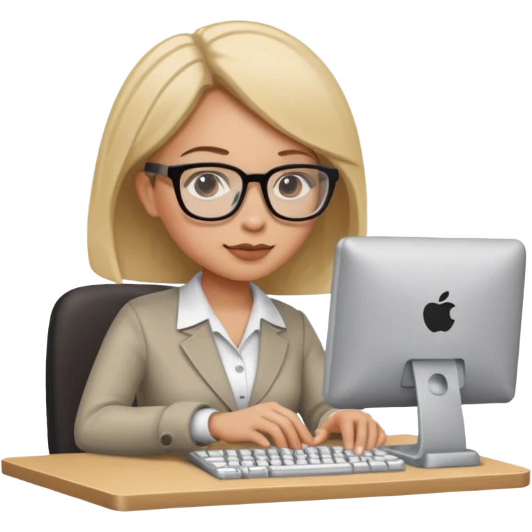 administrative assistant on computer emoji
