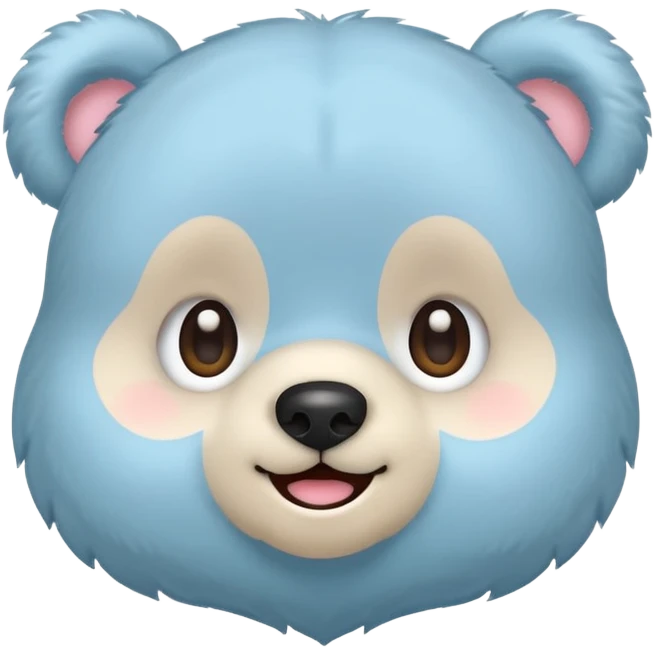 Cute pastel chibi bear emoji sticker, round face, big eyes, simple lines, 1:1 icon, no text emoji