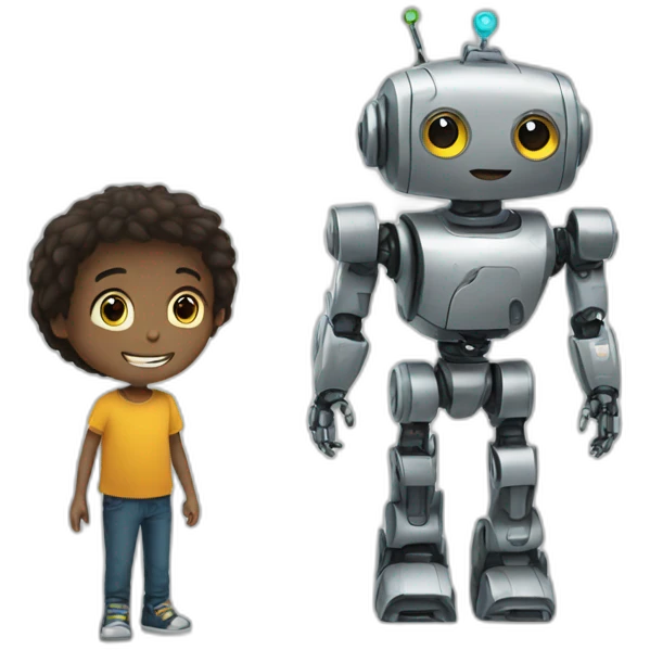 Robot AND a boy emoji