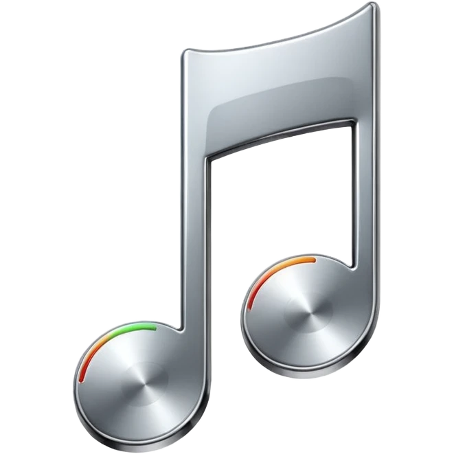 mac os music note metal chrome emoji