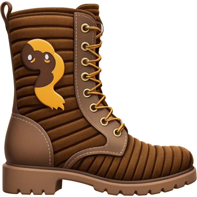 Patterned Corduroy texture ridges boots emoji