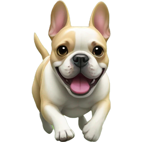 French bulldog runningin a field of grass emoji