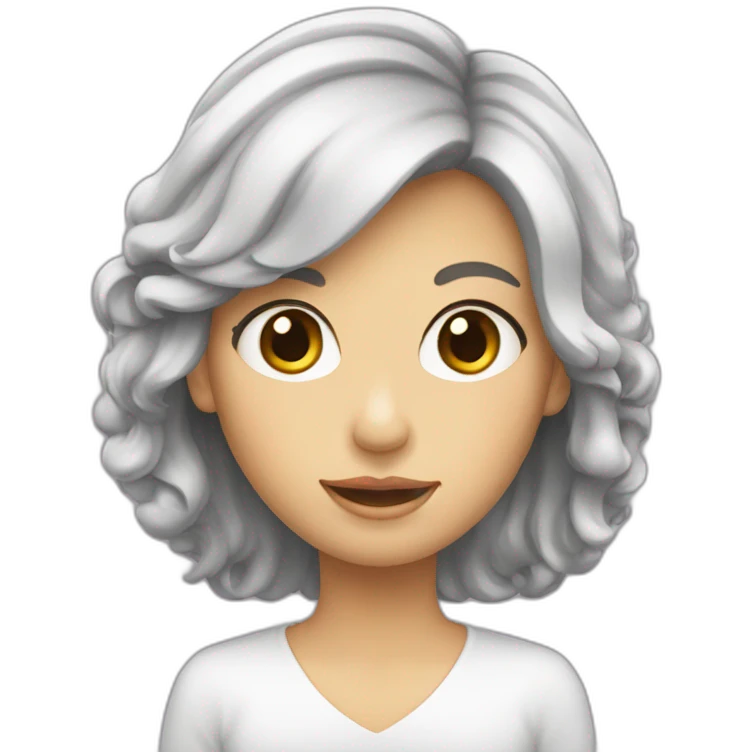 Fille anglaise avec de long cheveux cha emoji
