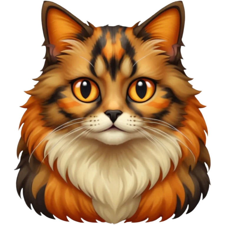 long hair tortoiseshell cat emoji