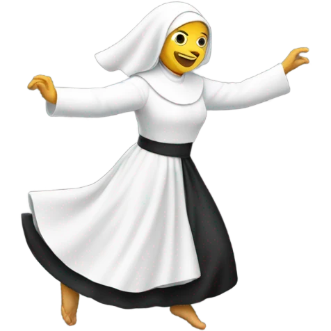 Nun flipping dancing emoji