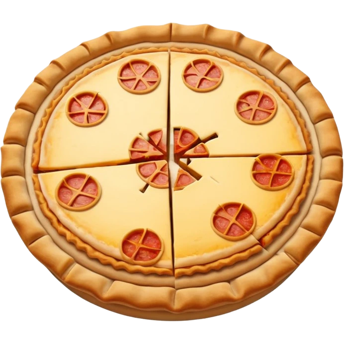 a pie chart sitting on top of a pizza  which has no other toppings emoji