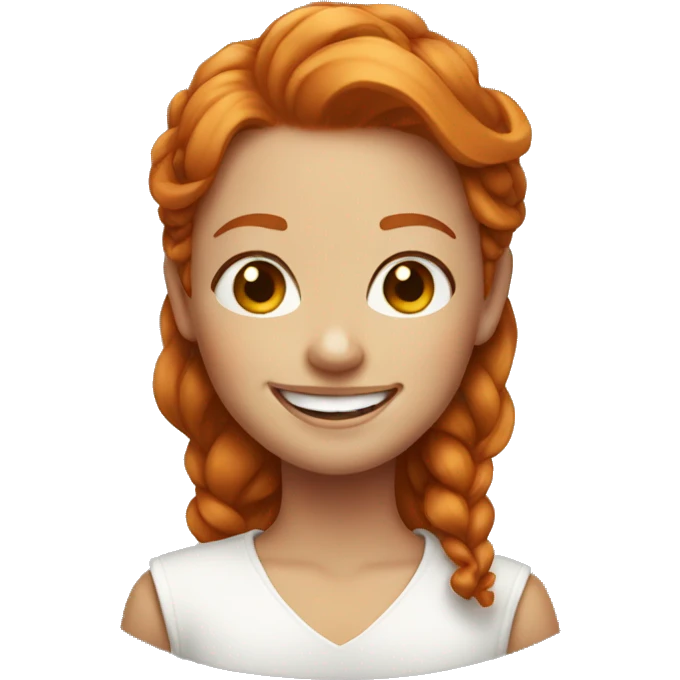 Ginger beautiful girl smiling emoji