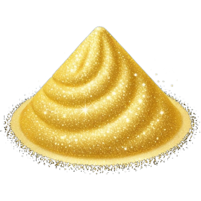  fine, tiny glitter dust, sparkling brightly like magical dust. Small particles, glossy, smooth, soft shadows, white background.

 emoji